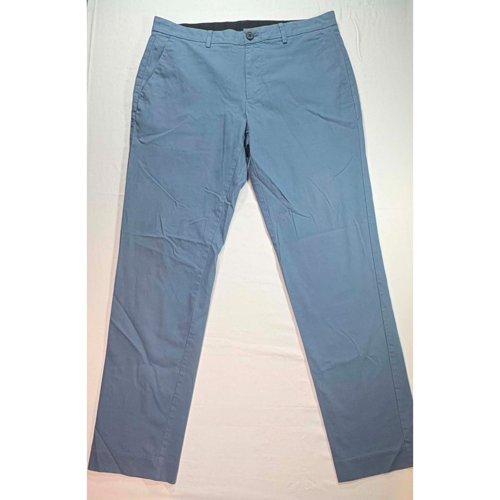 Bonobos Mens 32x32 Slate Blue Stretch Chino Dress Pants Slim Tailored Zip Pocket